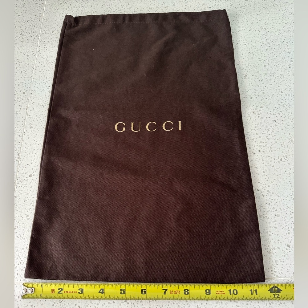 Gucci Chocolate Brown Dust Bag with Gold Logo